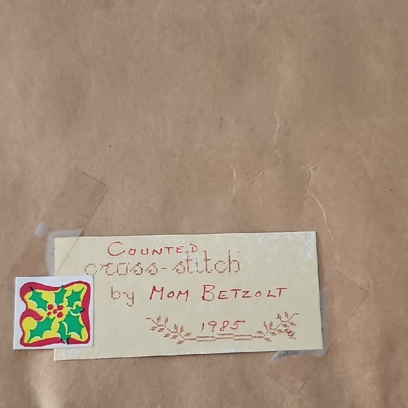 VINTAGE Home Sweet Home Floral Cross-Stitch Decor 80s Embroider Handmade Frame - Picture 10 of 10